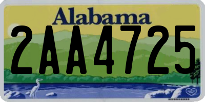 AL license plate 2AA4725