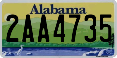 AL license plate 2AA4735