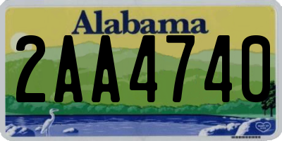 AL license plate 2AA4740
