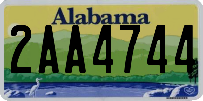 AL license plate 2AA4744