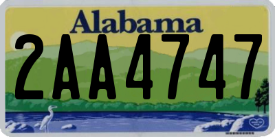 AL license plate 2AA4747