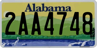 AL license plate 2AA4748