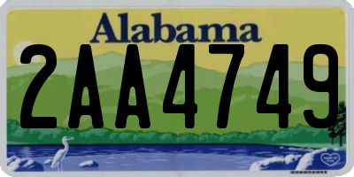 AL license plate 2AA4749