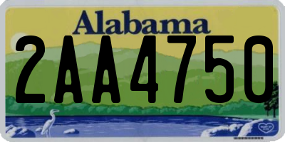 AL license plate 2AA4750