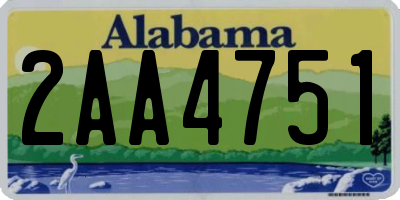 AL license plate 2AA4751