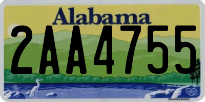 AL license plate 2AA4755