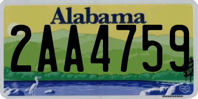 AL license plate 2AA4759