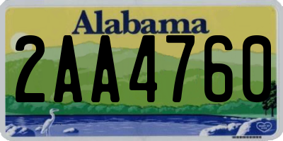AL license plate 2AA4760