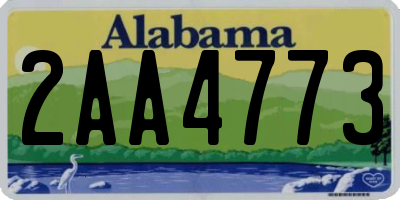 AL license plate 2AA4773