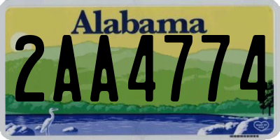AL license plate 2AA4774