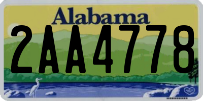 AL license plate 2AA4778
