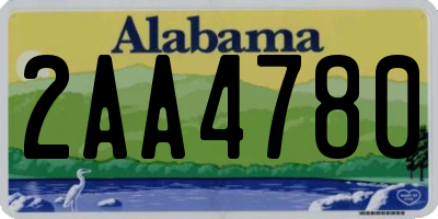 AL license plate 2AA4780
