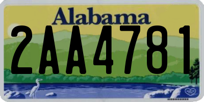 AL license plate 2AA4781