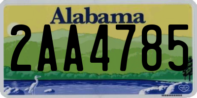 AL license plate 2AA4785