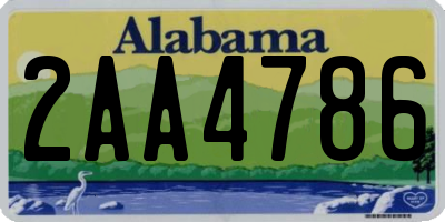 AL license plate 2AA4786