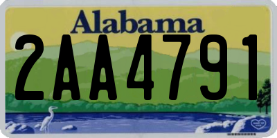 AL license plate 2AA4791
