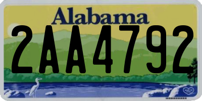 AL license plate 2AA4792