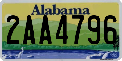 AL license plate 2AA4796