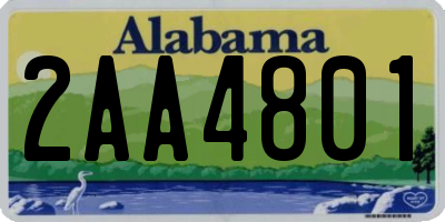 AL license plate 2AA4801