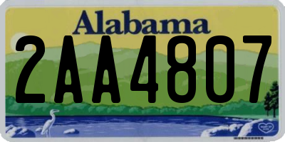 AL license plate 2AA4807