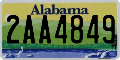 AL license plate 2AA4849