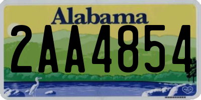 AL license plate 2AA4854