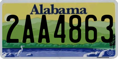 AL license plate 2AA4863