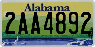 AL license plate 2AA4892