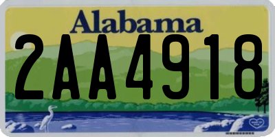 AL license plate 2AA4918
