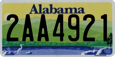AL license plate 2AA4921
