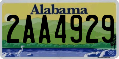 AL license plate 2AA4929