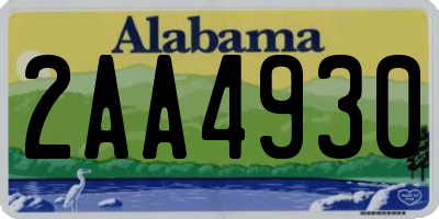 AL license plate 2AA4930
