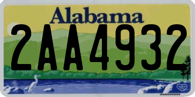 AL license plate 2AA4932