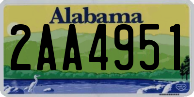 AL license plate 2AA4951