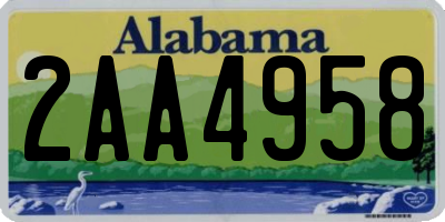 AL license plate 2AA4958