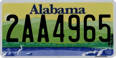 AL license plate 2AA4965
