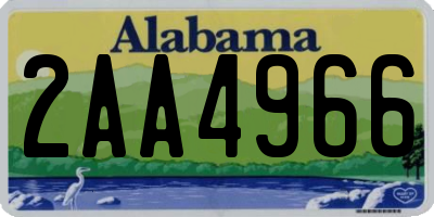 AL license plate 2AA4966