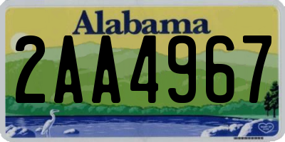 AL license plate 2AA4967