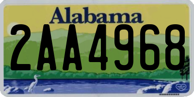 AL license plate 2AA4968