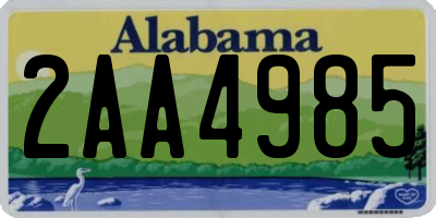 AL license plate 2AA4985