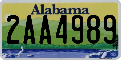 AL license plate 2AA4989