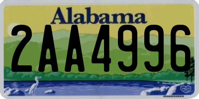 AL license plate 2AA4996