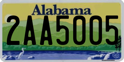 AL license plate 2AA5005