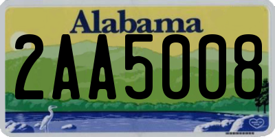AL license plate 2AA5008