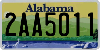 AL license plate 2AA5011