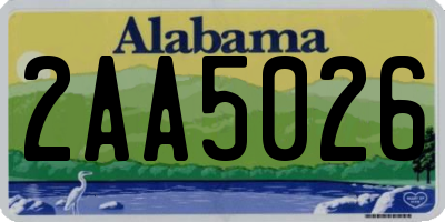 AL license plate 2AA5026