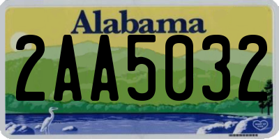 AL license plate 2AA5032