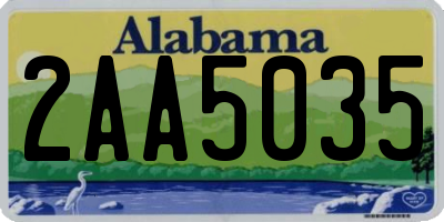 AL license plate 2AA5035