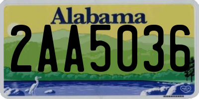 AL license plate 2AA5036