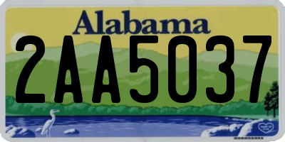 AL license plate 2AA5037